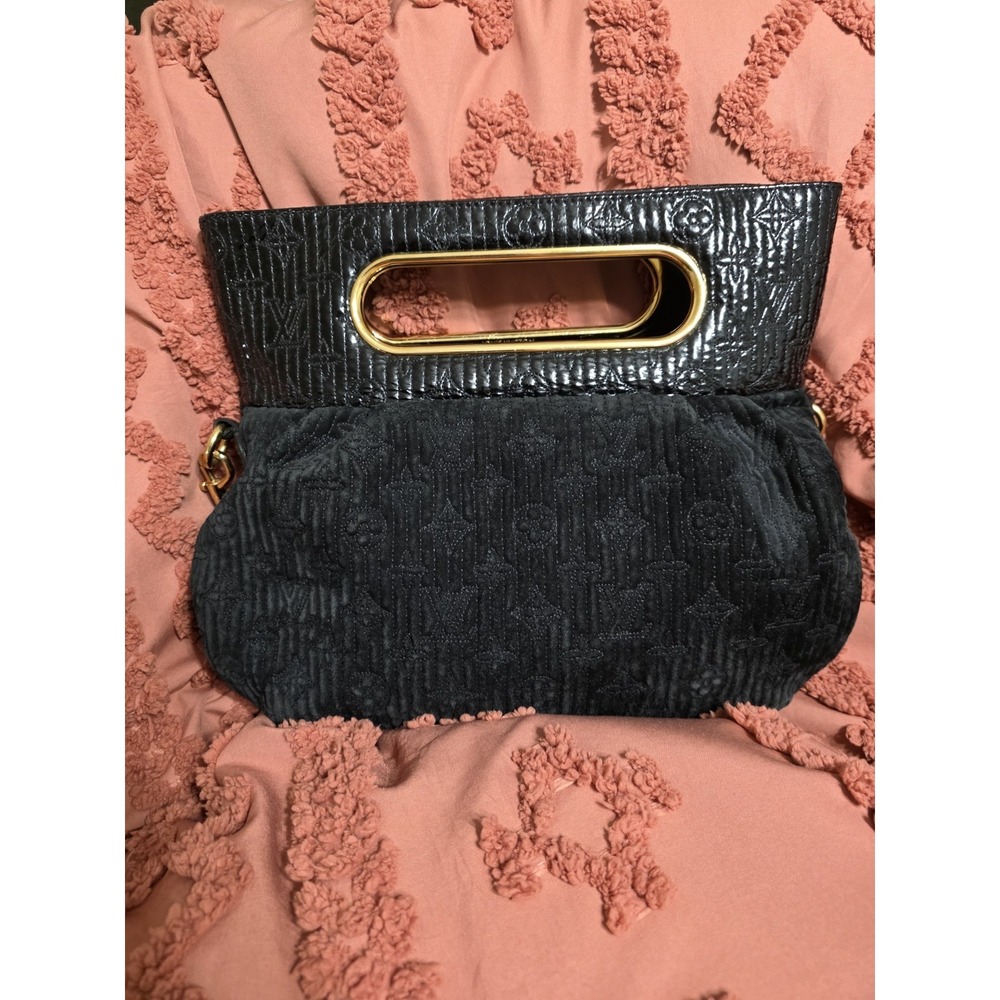 Louis Vuitton Monogram Dentelle Oval Handle Chain Bag Black RC0098 Authentic - Picture 9 of 12